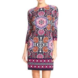 Eliza J Nordstrom Colorful Moroccan Medallion Mirror Image Shift Dress Size 10 M